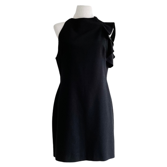 Black Halo Pabla Mini Dress Black Anthropologie Slim Ruffled Halter Dress 14 - Picture 7 of 16